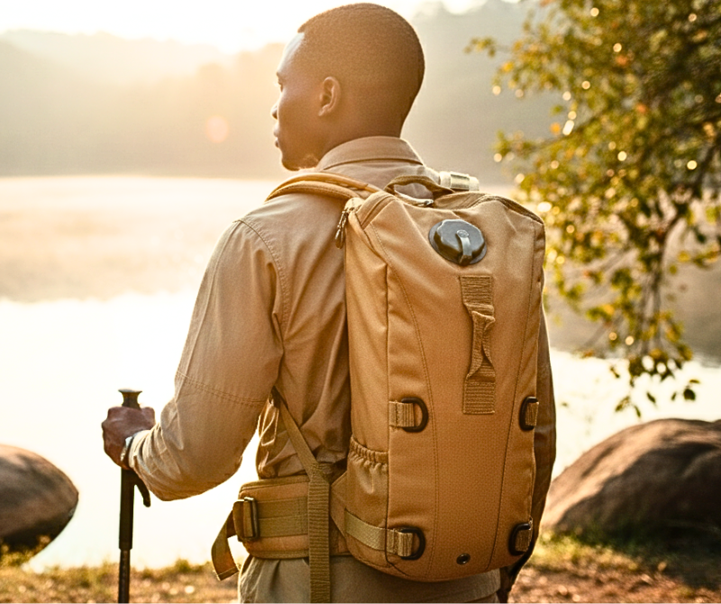 Portable Water Bag with Tube – Black / Green / Khaki / Brown